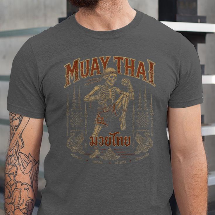 Vintage Muay Thai Belt Thai Boxing Warrior Fighter Skeleton Unisex Jersey T-Shirt Vintage Muay Thai Belt Thai Boxing Warrior Fighter Skeleton Unisex Jersey T-Shirt