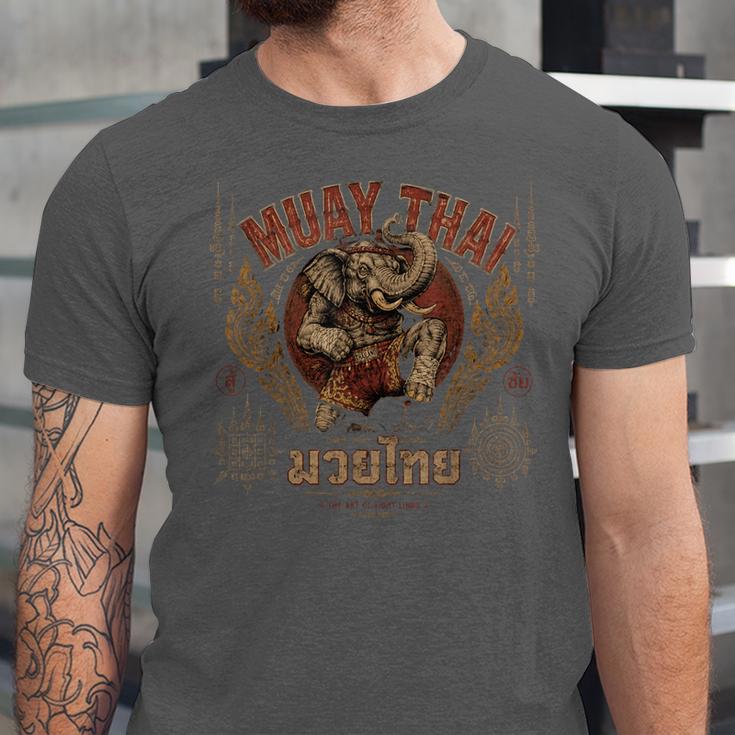 Vintage Muay Thai Chaiya Thai Boxing Fighter Style Elephant Unisex Jersey T-Shirt