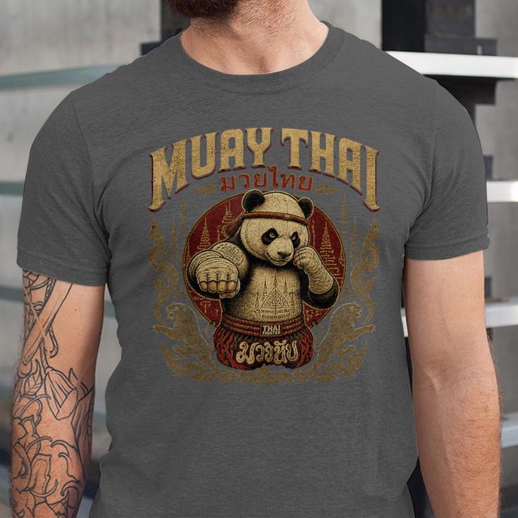Vintage Muay Thai Gym Thai Boxing Training Fighter Panda Unisex Jersey T-Shirt