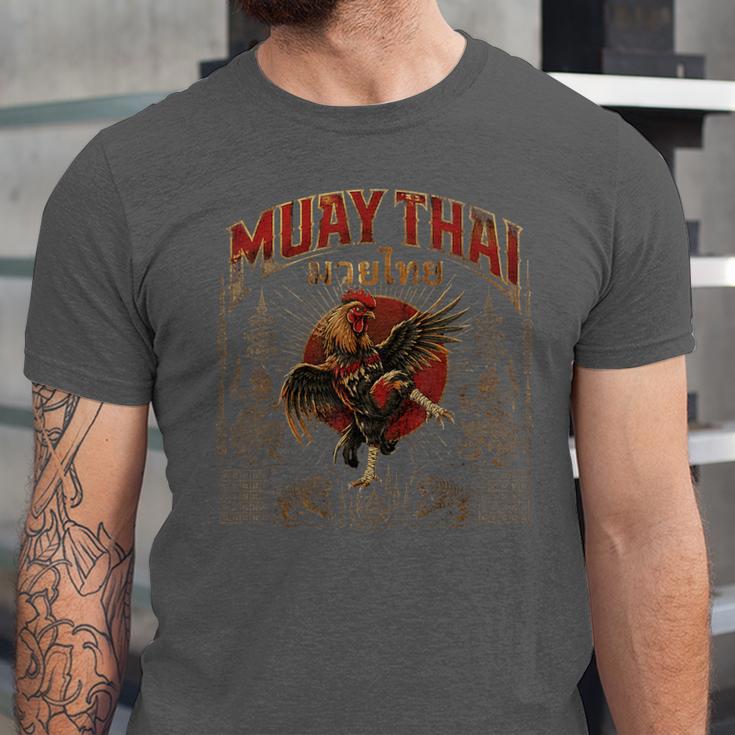 Vintage Muay Thai Legend Thai Boxing Fighter Art Chicken Unisex Jersey T-Shirt