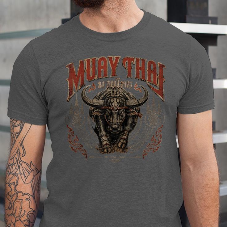Vintage Muay Thai Trainer Thai Boxing Coach Art Buffalo Unisex Jersey T-Shirt