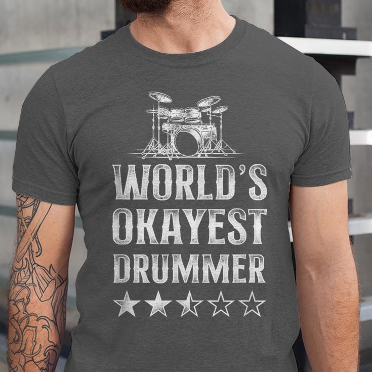 Vintage World'S Okayest Drummer Drum Kit Unisex Jersey T-Shirt Vintage World'S Okayest Drummer Drum Kit Unisex Jersey T-Shirt