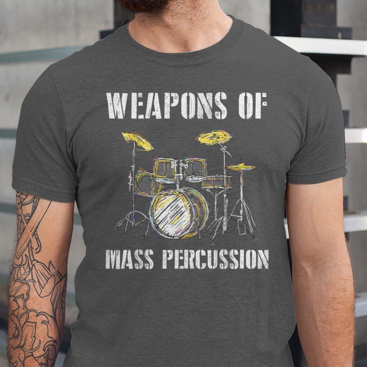 Weapons Of Mass Percussion Band Best Drummer Drum Kit Unisex Jersey T-Shirt Weapons Of Mass Percussion Band Best Drummer Drum Kit Unisex Jersey T-Shirt