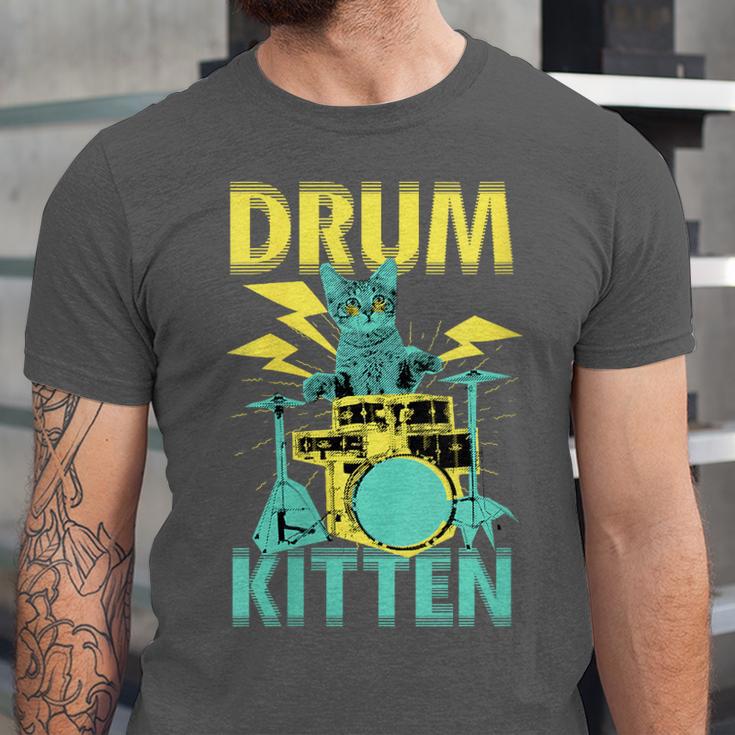 Women's Cute Drummer Cat Drum Kitten Unisex Jersey T-Shirt Women's Cute Drummer Cat Drum Kitten Unisex Jersey T-Shirt