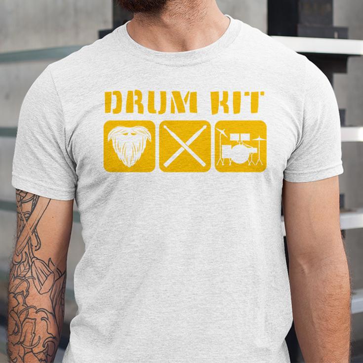 Drum Kit Band Drumming Drumsticks Musical Drums Unisex Jersey T-Shirt Drum Kit Band Drumming Drumsticks Musical Drums Unisex Jersey T-Shirt