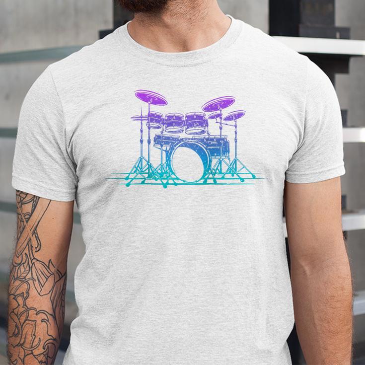 Drum Kit Set Drummer Raglan Baseball Tee Unisex Jersey T-Shirt