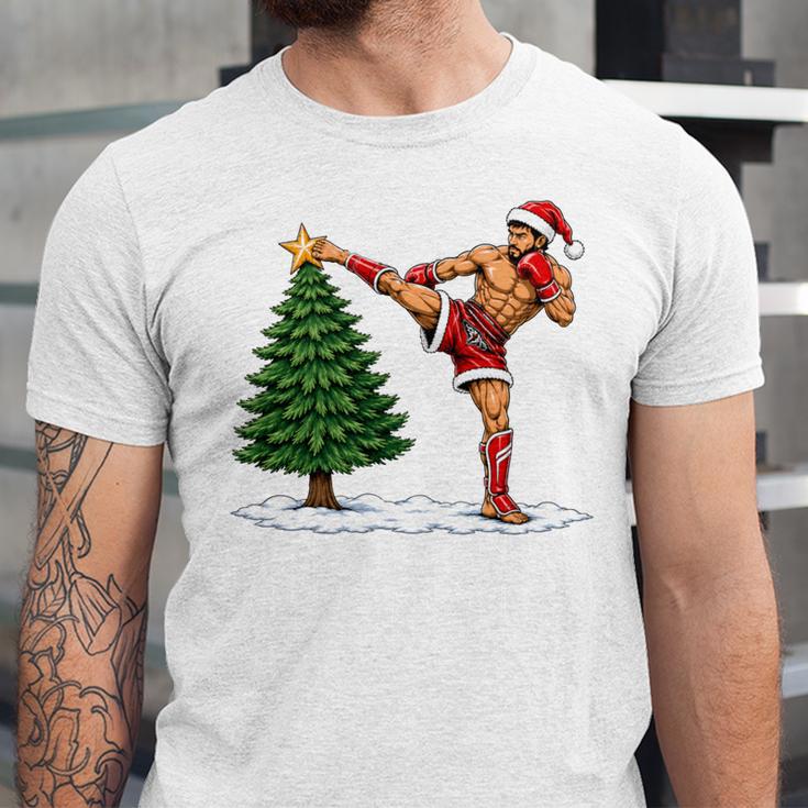 Festive Muay Thai Santa Christmas Unisex Jersey T-Shirt