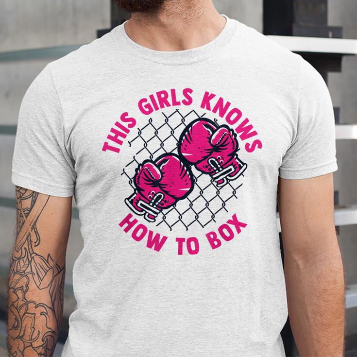 This Girl Knows How To Box Muay Thai Kickboxer Fan Boxing Unisex Jersey T-Shirt