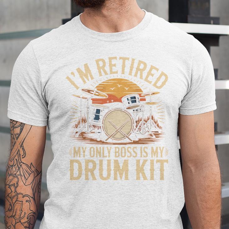 I'm Retired My Only Boss Is My Drum Kit Drums Drummer Unisex Jersey T-Shirt I'm Retired My Only Boss Is My Drum Kit Drums Drummer Unisex Jersey T-Shirt