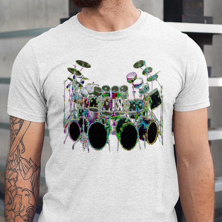Large Drum Kit With Many Drums Unisex Jersey T-Shirt Large Drum Kit With Many Drums Unisex Jersey T-Shirt