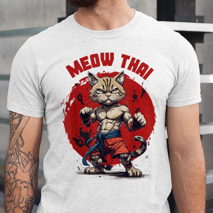 Meow Thai Funny Muay Thai And Cats Lover Unisex Jersey T-Shirt Meow Thai Funny Muay Thai And Cats Lover Unisex Jersey T-Shirt