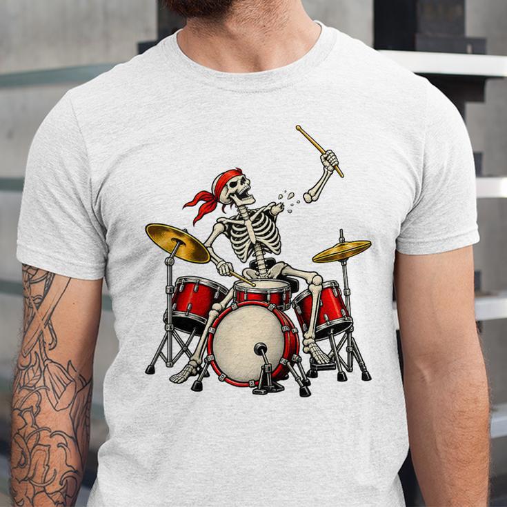 Skeleton Drummer Skull Drum Kit Halloween Raglan Baseball Tee Unisex Jersey T-Shirt Skeleton Drummer Skull Drum Kit Halloween Raglan Baseball Tee Unisex Jersey T-Shirt