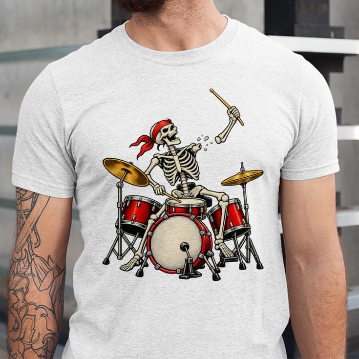 Skeleton Drummer Skull Drum Kit Halloween Unisex Jersey T-Shirt Skeleton Drummer Skull Drum Kit Halloween Unisex Jersey T-Shirt