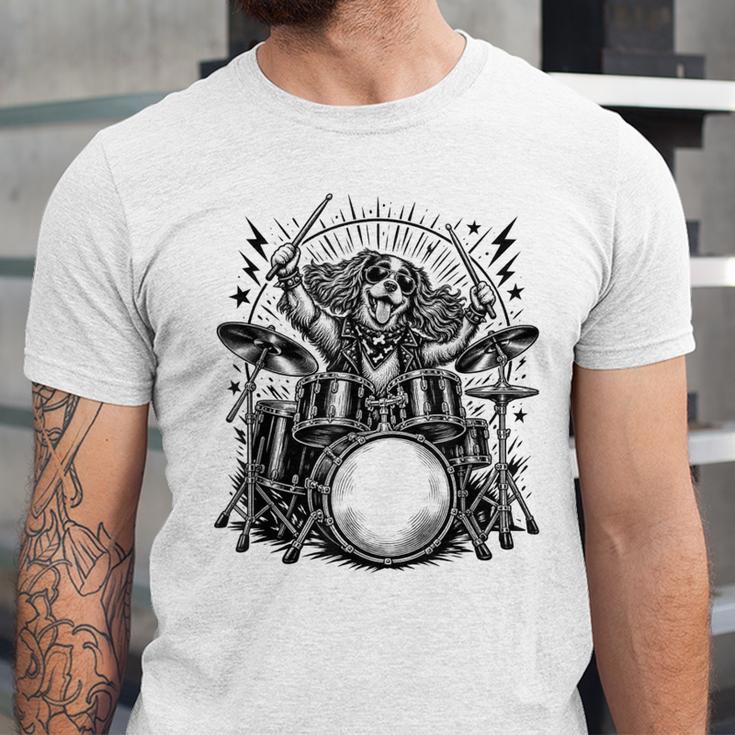 Spaniel Rock Drum Kit Unisex Jersey T-Shirt Spaniel Rock Drum Kit Unisex Jersey T-Shirt