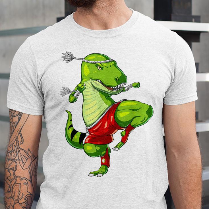 T-Rex Dinosaur Muay Thai Boxing Karate Martial Arts Kung Fu Unisex Jersey T-Shirt