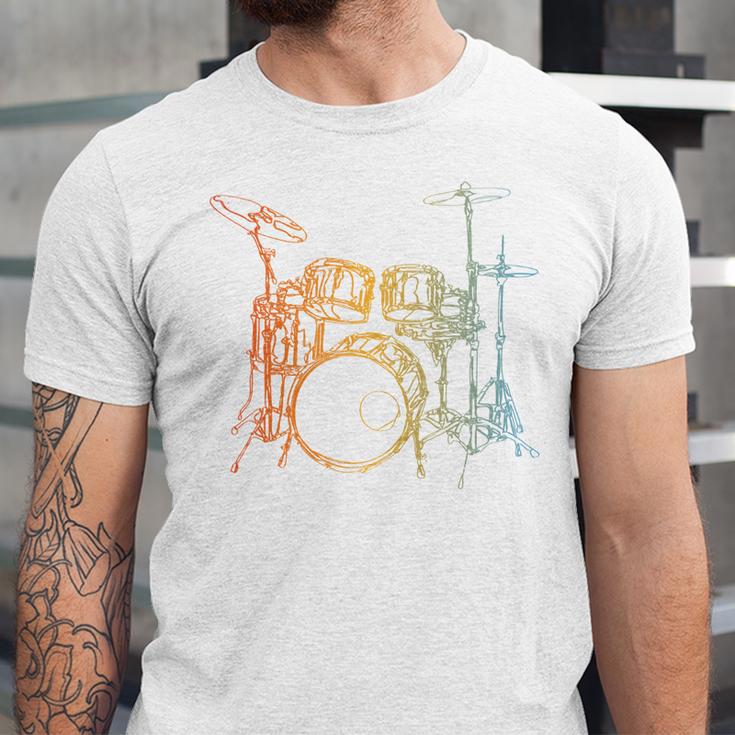 Vintage Drummer Drum Kit Unisex Jersey T-Shirt