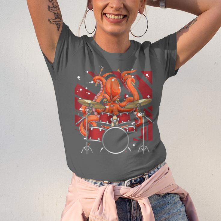 Animal Octopus Musician Drum Kit Octopus Drummer Unisex Jersey T-Shirt Animal Octopus Musician Drum Kit Octopus Drummer Unisex Jersey T-Shirt
