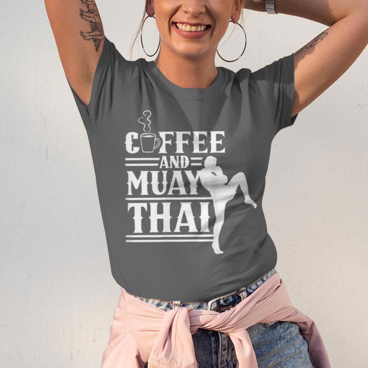 Coffee And Muay Thai Martial Arts Boxing Hobby Fighter Unisex Jersey T-Shirt