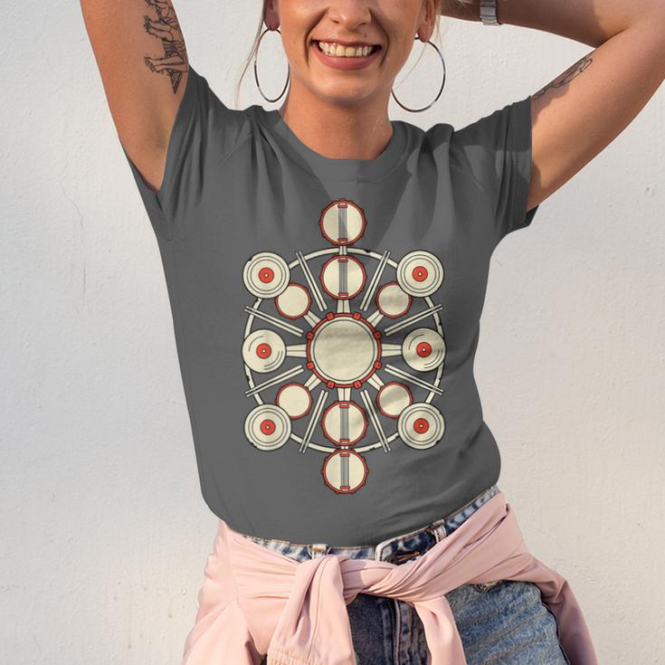 Drummer Drum Kit Mandala Percussionist Music Lover Unisex Jersey T-Shirt Drummer Drum Kit Mandala Percussionist Music Lover Unisex Jersey T-Shirt