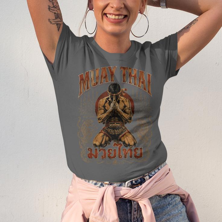 Faded Muay Thai Fighter Nak Muay Thailand Boxing Unisex Jersey T-Shirt
