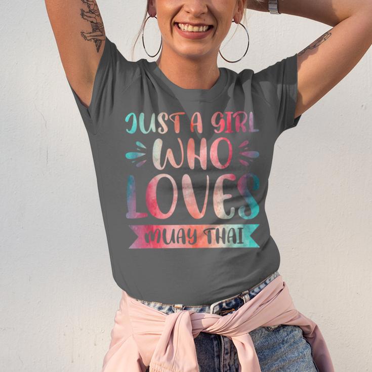 Just a Girl Who Loves Muay Thai Unisex Jersey T-Shirt