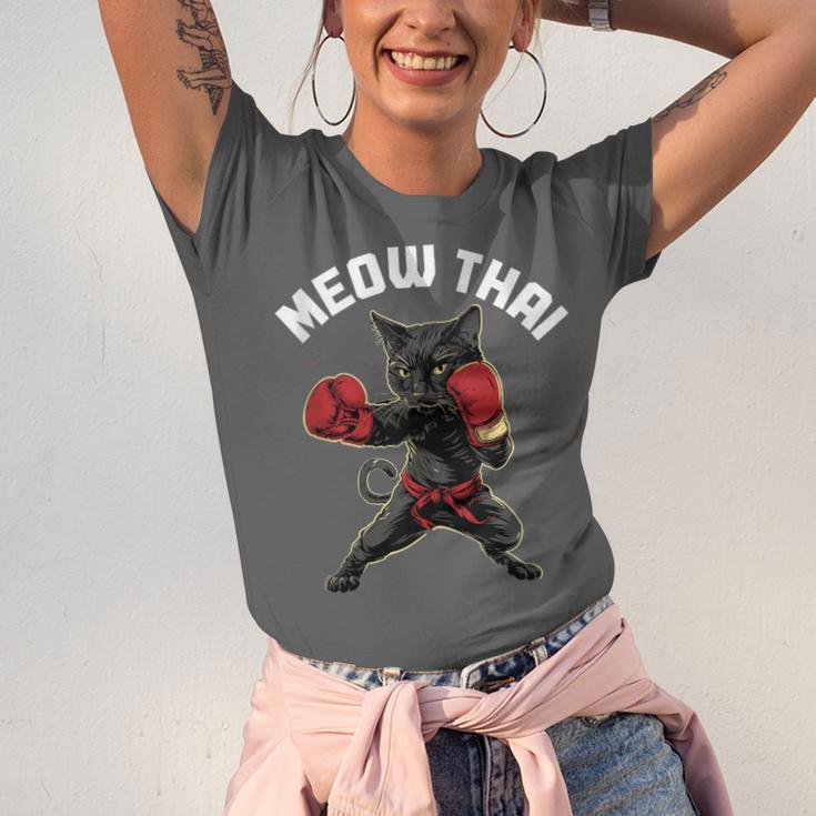 Meow Thai Muay Thai Boxing Cat Martial Arts MMA Boxer Unisex Jersey T-Shirt