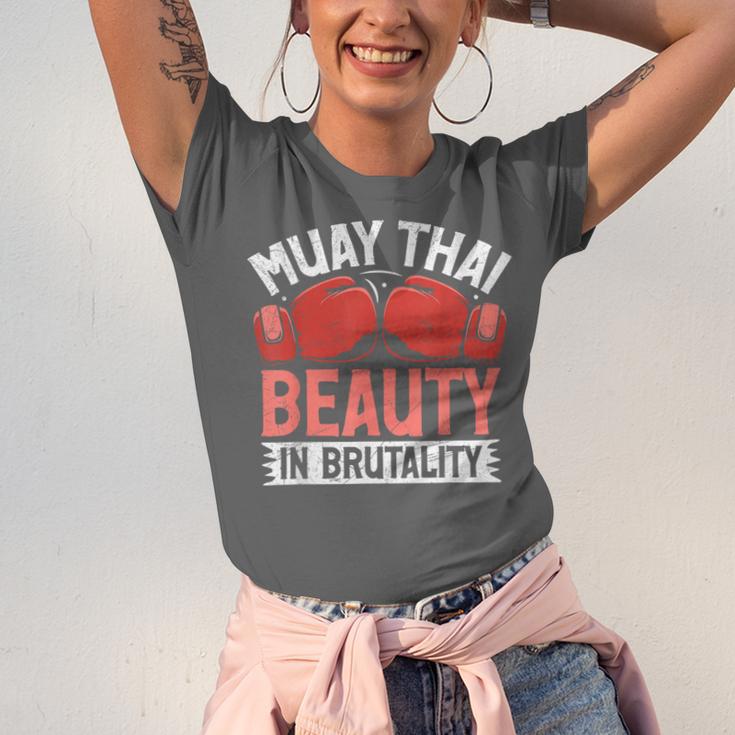 Muay Thai Beauty In Brutality Muay Thai Unisex Jersey T-Shirt