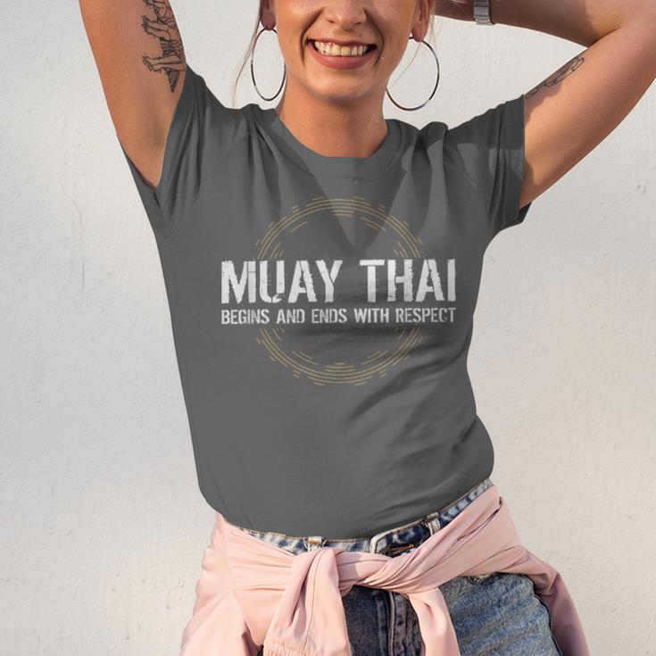 Muay Thai Begins And Ends With Respect Martial Arts Unisex Jersey T-Shirt