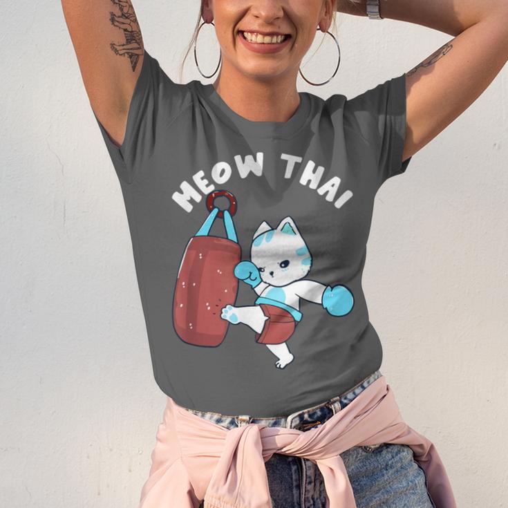 Muay Thai Cat Meow Thai Punch Bag Martial Arts Unisex Jersey T-Shirt Muay Thai Cat Meow Thai Punch Bag Martial Arts Unisex Jersey T-Shirt
