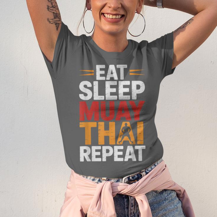 Muay Thai Fighter Eat Sleep Repeat Lifestyle Training Unisex Jersey T-Shirt