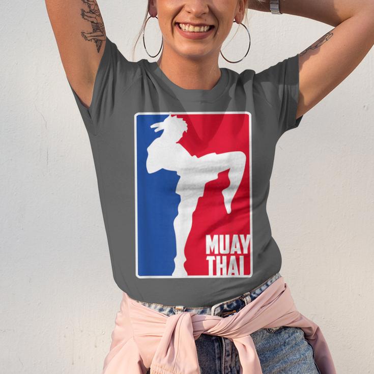 Muay Thai Fighter Retro Kickboxing Training MMA Unisex Jersey T-Shirt