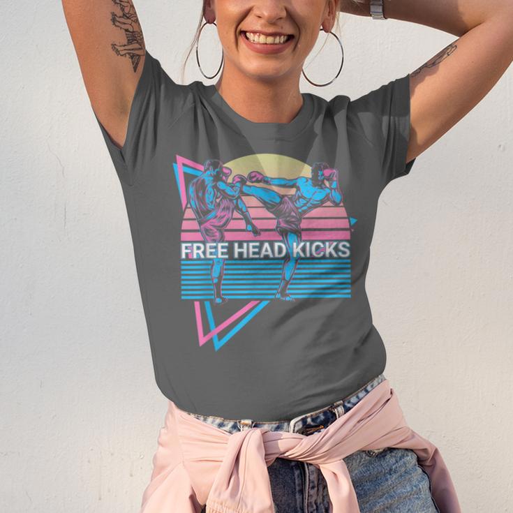 Muay Thai Kickboxing Retro Free Head Kicks Unisex Jersey T-Shirt