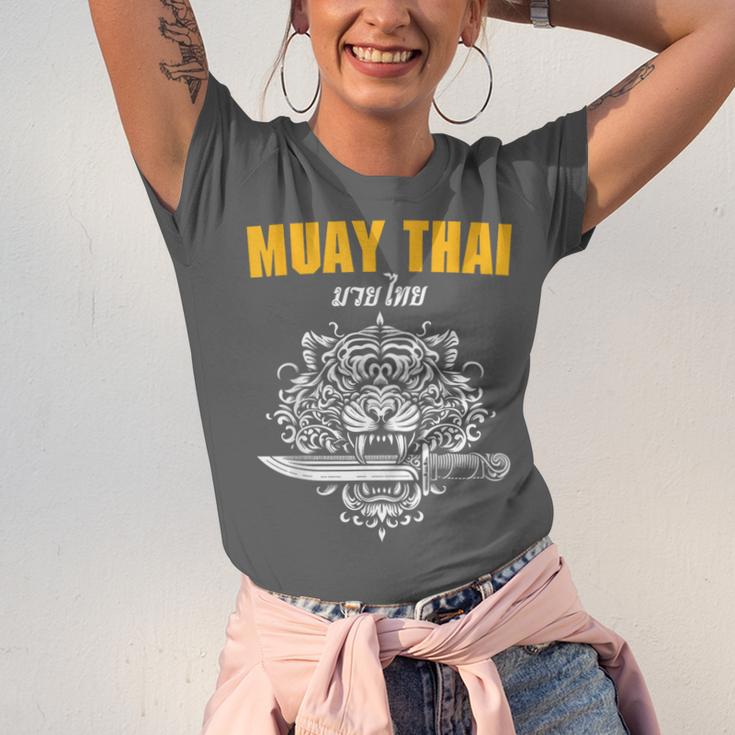 Muay Thai Sak Yant MMA Tattoo Tiger Lion Knife Martial Art Unisex Jersey T-Shirt Muay Thai Sak Yant MMA Tattoo Tiger Lion Knife Martial Art Unisex Jersey T-Shirt