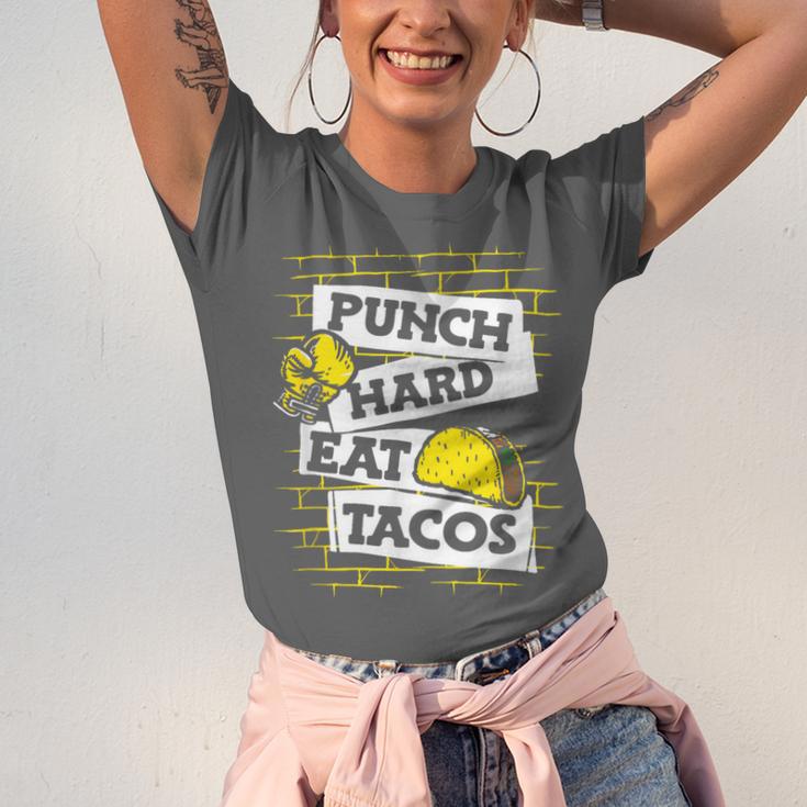 Punch Hard Eat Tacos Professional Boxer Muay Thai Boxing Unisex Jersey T-Shirt Punch Hard Eat Tacos Professional Boxer Muay Thai Boxing Unisex Jersey T-Shirt