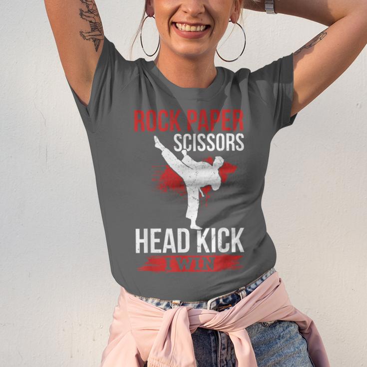 Rock Paper Scissors Head Kick I Win Muay Thai Unisex Jersey T-Shirt