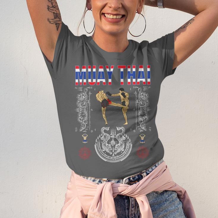 Sawadee Thai Traditional Sak Yant Thai Twin Tiger Muay Thai Unisex Jersey T-Shirt Sawadee Thai Traditional Sak Yant Thai Twin Tiger Muay Thai Unisex Jersey T-Shirt