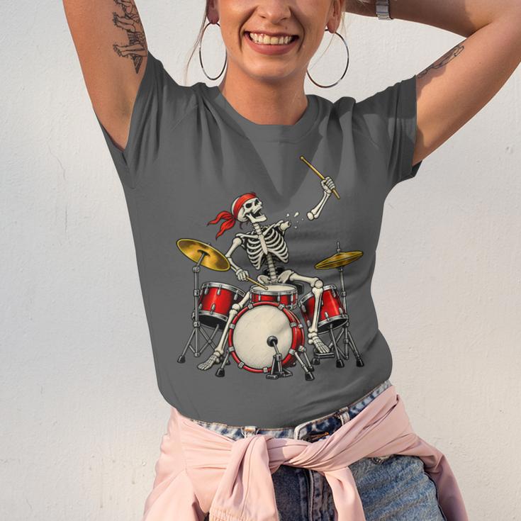 Skeleton Drummer Skull Drum Kit Halloween Sleeveless Unisex Jersey T-Shirt Skeleton Drummer Skull Drum Kit Halloween Sleeveless Unisex Jersey T-Shirt