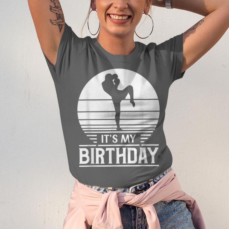 Vintage Birthday Shirt Muay Thai Kickboxer Its My Birthday Unisex Jersey T-Shirt