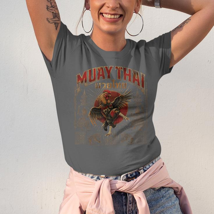 Vintage Muay Thai Legend Thai Boxing Fighter Art Chicken Unisex Jersey T-Shirt