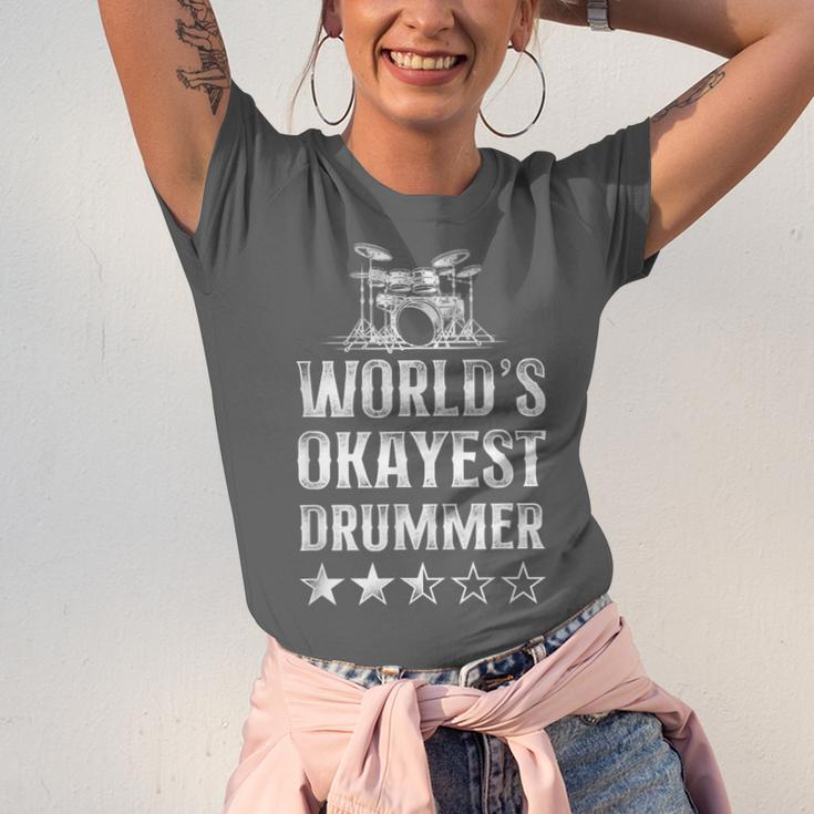 Vintage World'S Okayest Drummer Drum Kit Unisex Jersey T-Shirt Vintage World'S Okayest Drummer Drum Kit Unisex Jersey T-Shirt