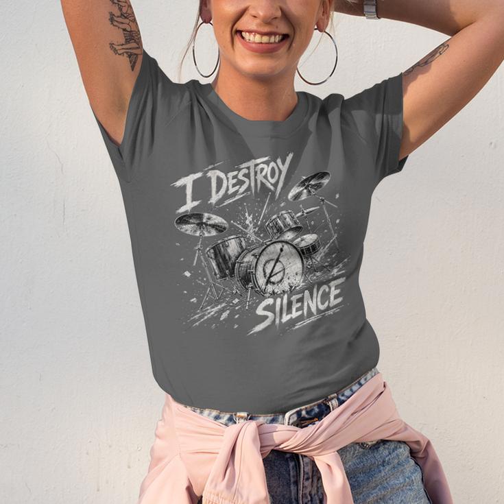 Women's Drum Kit I Destroy Silence Art Unisex Jersey T-Shirt Women's Drum Kit I Destroy Silence Art Unisex Jersey T-Shirt