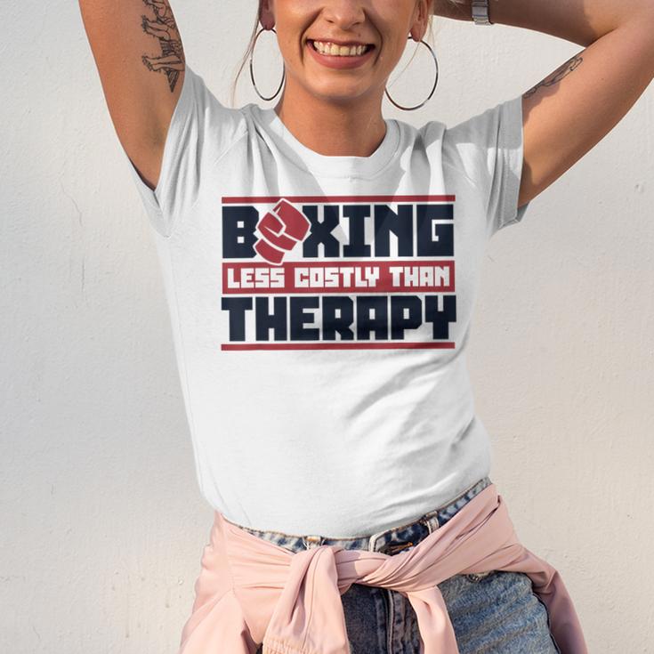 Boxing Less Costly Than Therapy Muay Thai Boxing Unisex Jersey T-Shirt