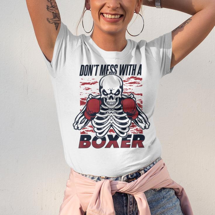 Don't Mess With A Boxer Kickboxer Fan Muay Thai Boxing Unisex Jersey T-Shirt