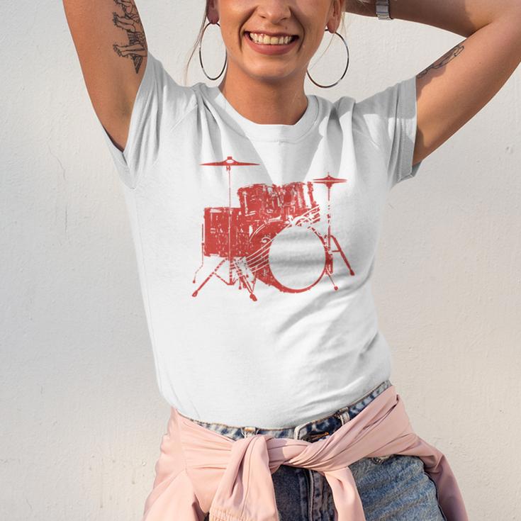Drum Kit Drummer Band Musical Instrument Rock Music Unisex Jersey T-Shirt