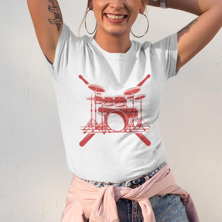 Drum Kit Percussion For Drummer Percussionist Musician Unisex Jersey T-Shirt Drum Kit Percussion For Drummer Percussionist Musician Unisex Jersey T-Shirt