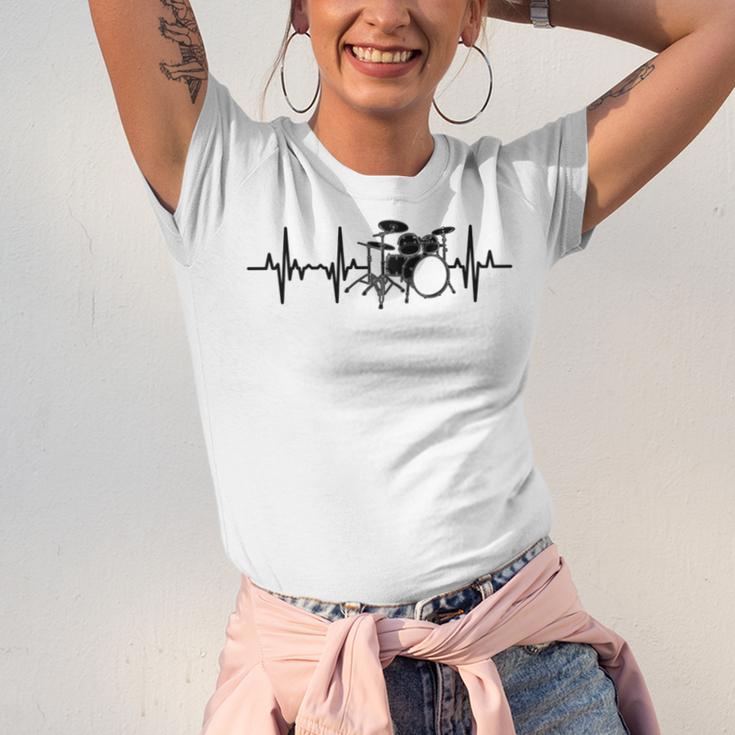 Drum Kit Pulse Line Rock Artist Drum Set Comfort Colors Adult Sweatshirt Unisex Jersey T-Shirt
