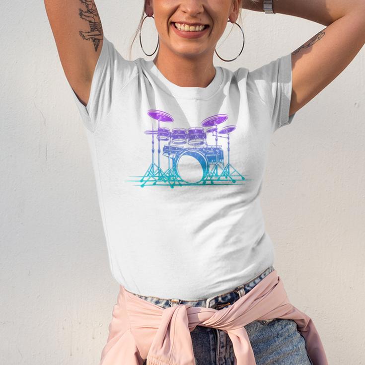 Drum Kit Set Drummer Raglan Baseball Tee Unisex Jersey T-Shirt