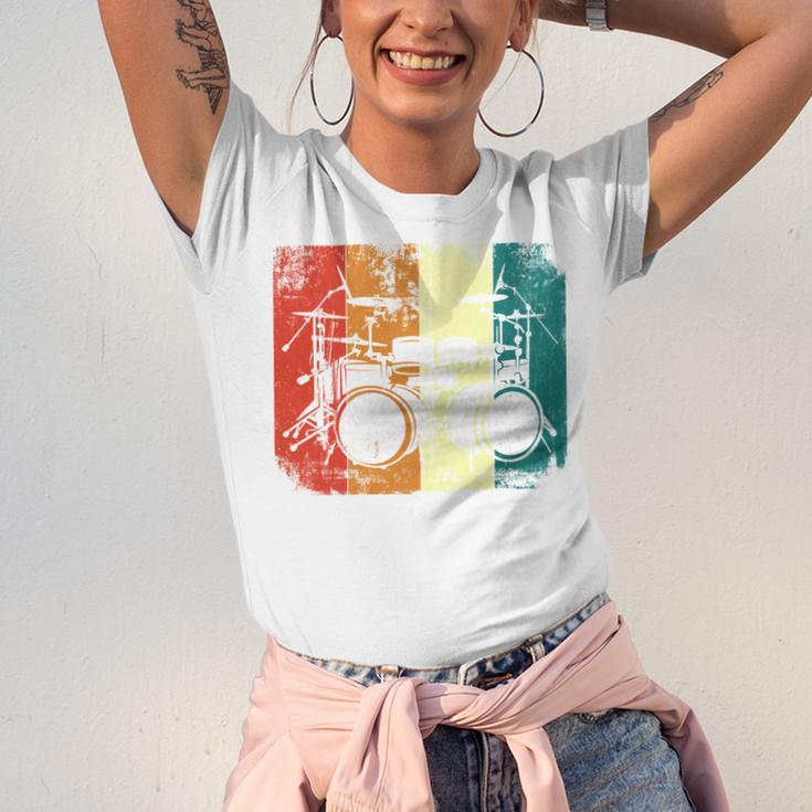 Drumset Cool Retro Vintage Drum Kit Drummer Music Percussion Unisex Jersey T-Shirt Drumset Cool Retro Vintage Drum Kit Drummer Music Percussion Unisex Jersey T-Shirt