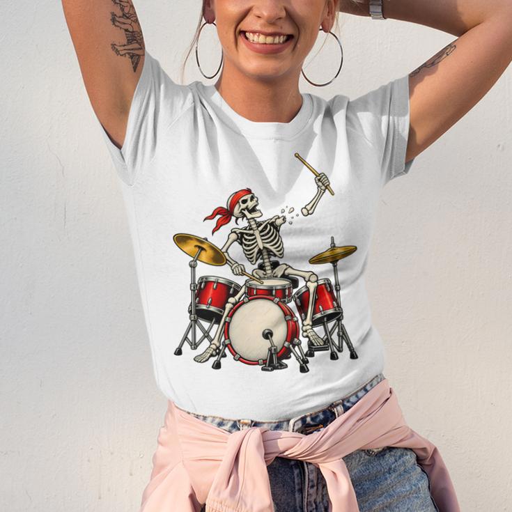 Skeleton Drummer Skull Drum Kit Halloween Unisex Jersey T-Shirt Skeleton Drummer Skull Drum Kit Halloween Unisex Jersey T-Shirt