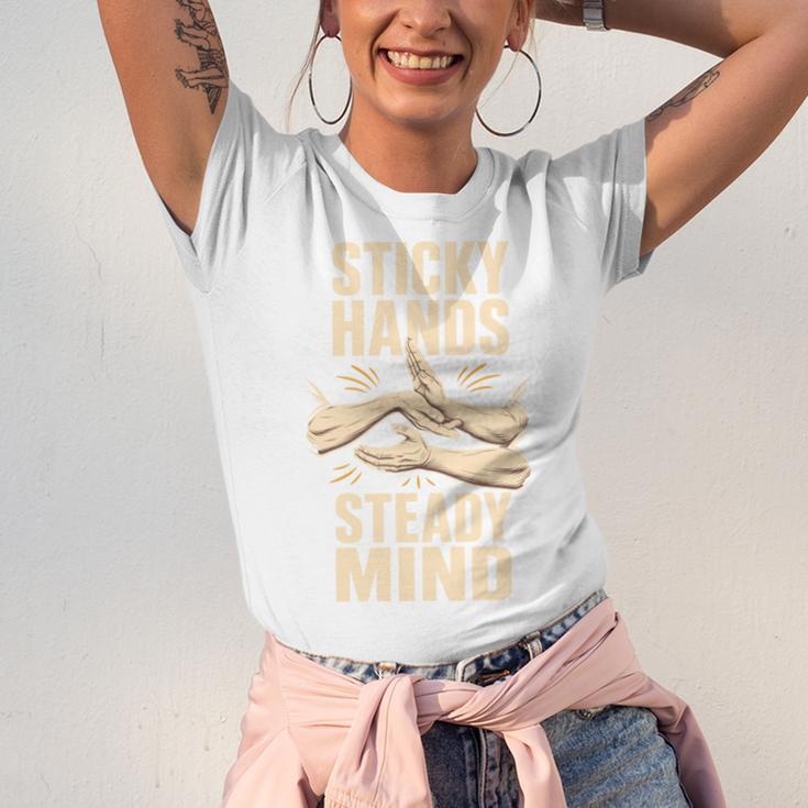 Sticky Hands Steady Mind Muay Thai Boxing Unisex Jersey T-Shirt